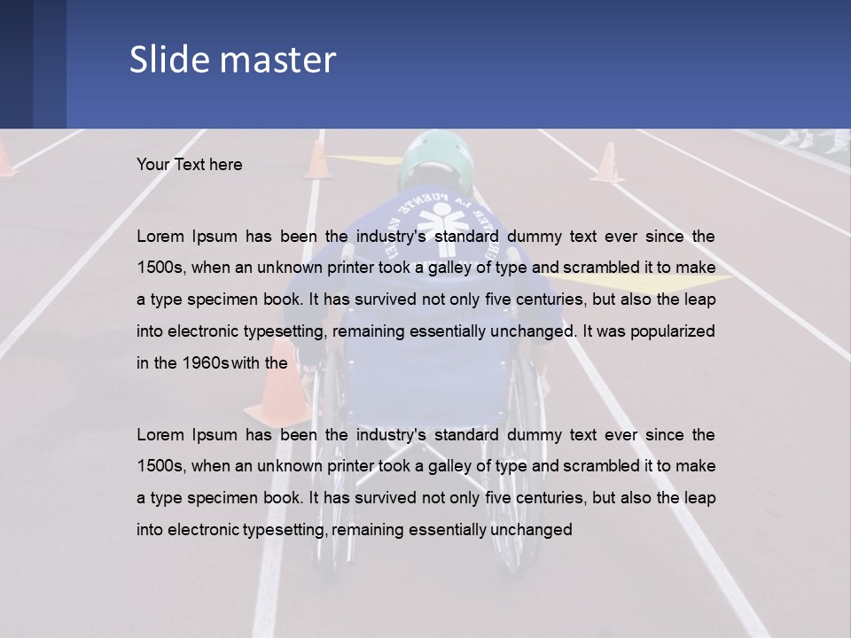 A Person In A Wheel Chair On A Race Track PowerPoint Template