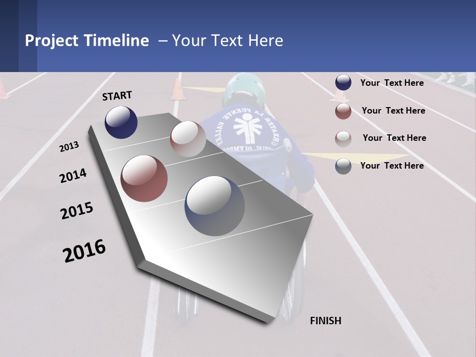 A Person In A Wheel Chair On A Race Track PowerPoint Template