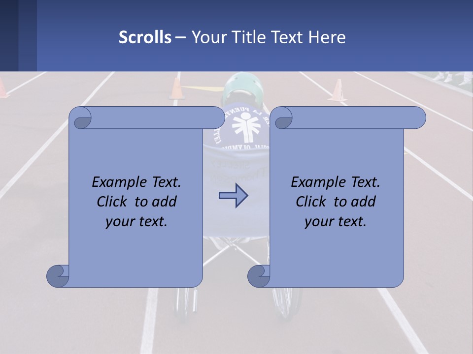A Person In A Wheel Chair On A Race Track PowerPoint Template