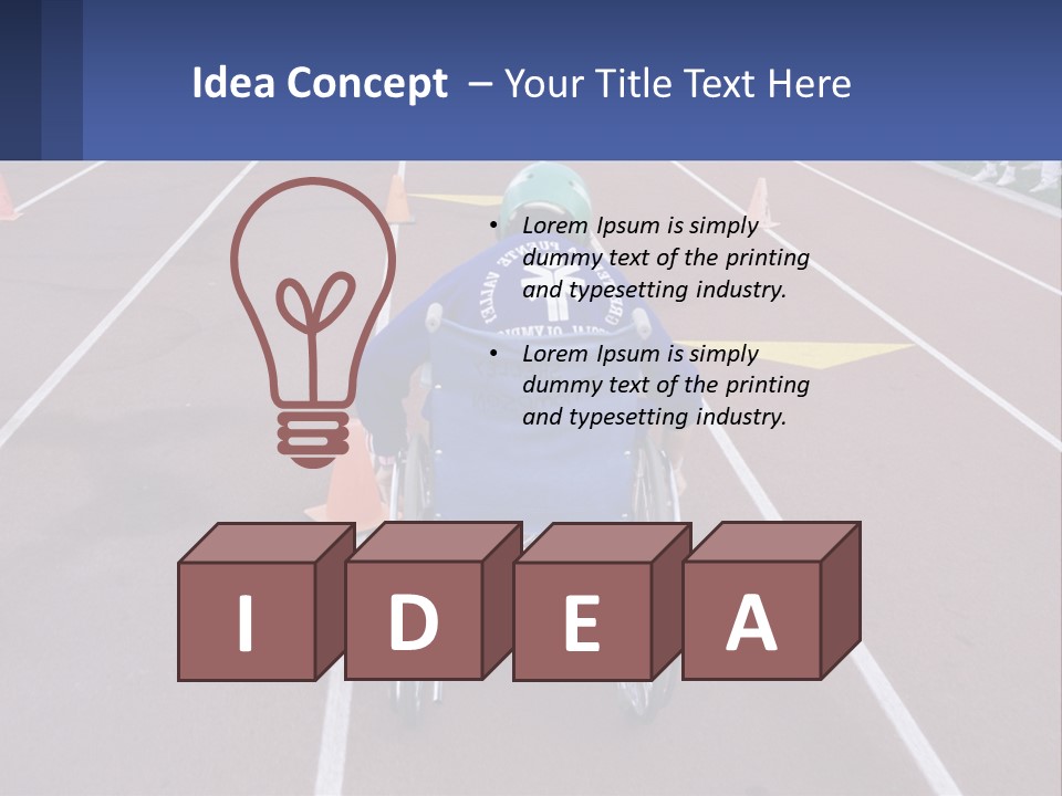 A Person In A Wheel Chair On A Race Track PowerPoint Template