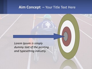 A Person In A Wheel Chair On A Race Track PowerPoint Template