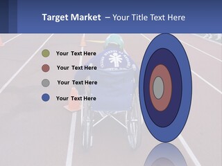 A Person In A Wheel Chair On A Race Track PowerPoint Template