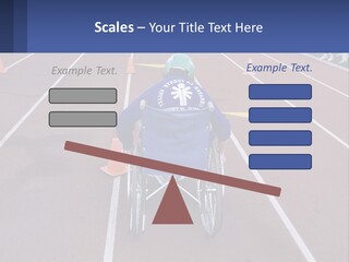 A Person In A Wheel Chair On A Race Track PowerPoint Template