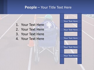 A Person In A Wheel Chair On A Race Track PowerPoint Template
