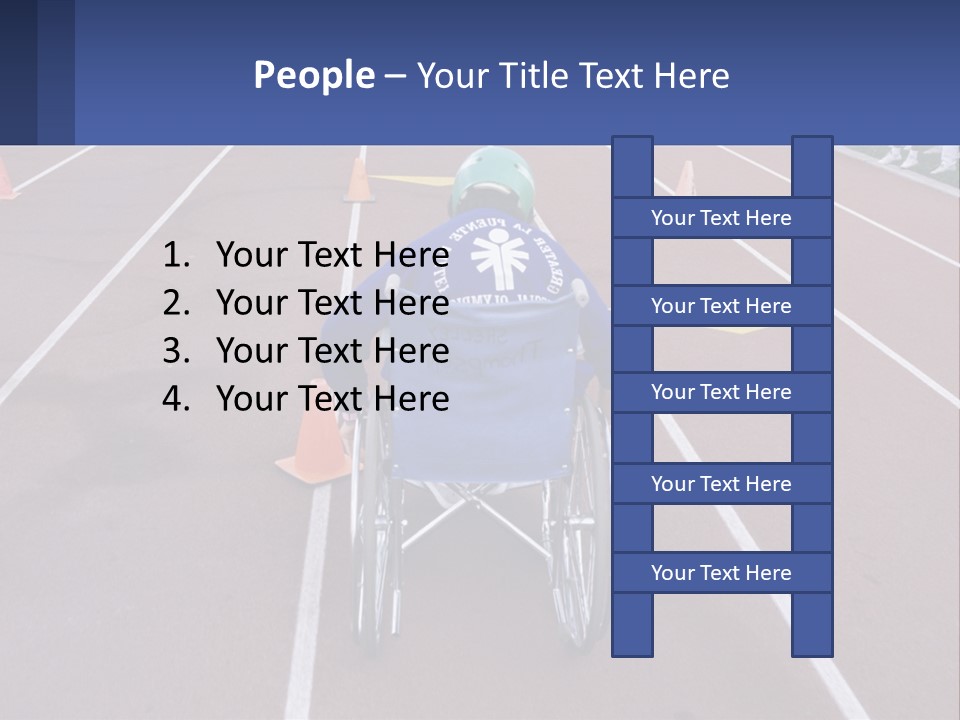 A Person In A Wheel Chair On A Race Track PowerPoint Template