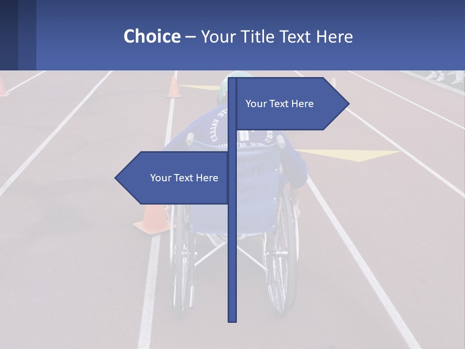 A Person In A Wheel Chair On A Race Track PowerPoint Template