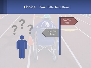 A Person In A Wheel Chair On A Race Track PowerPoint Template