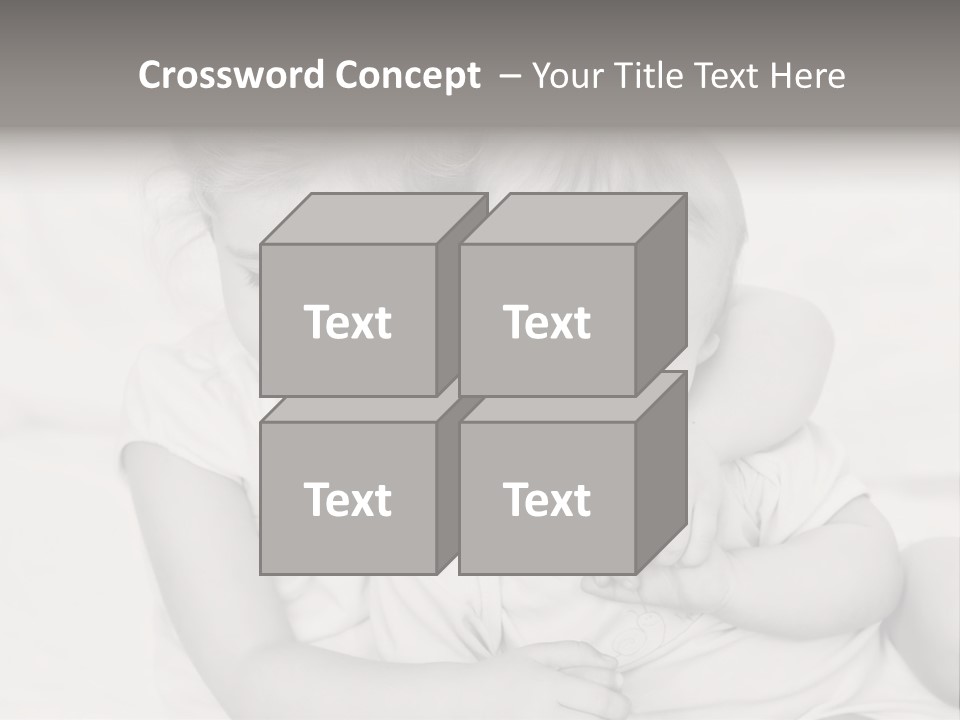 Two Little Girls Hugging Each Other On A Bed PowerPoint Template