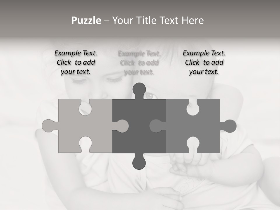 Two Little Girls Hugging Each Other On A Bed PowerPoint Template