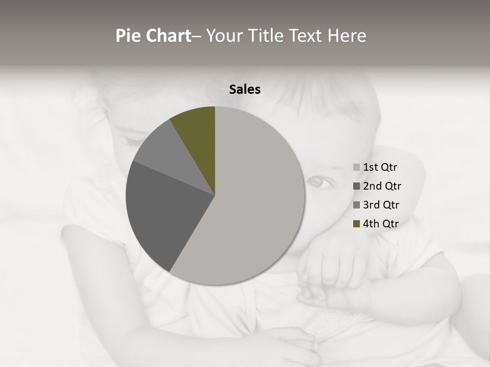 Two Little Girls Hugging Each Other On A Bed PowerPoint Template