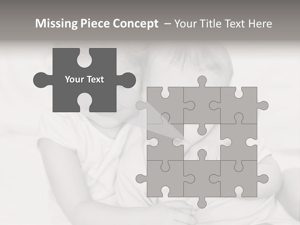 Two Little Girls Hugging Each Other On A Bed PowerPoint Template