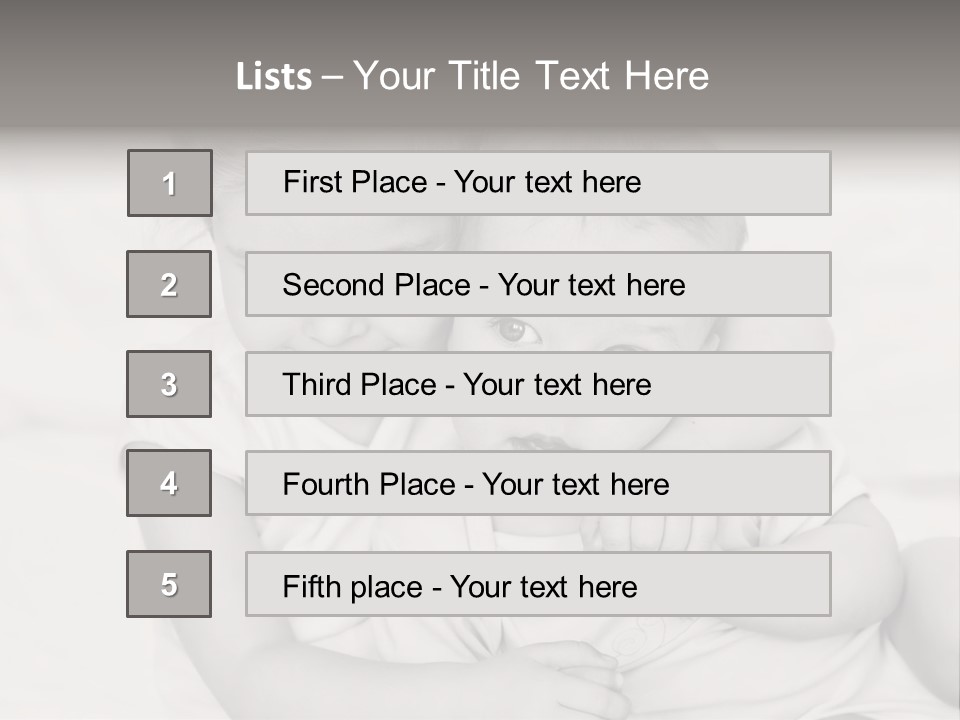 Two Little Girls Hugging Each Other On A Bed PowerPoint Template