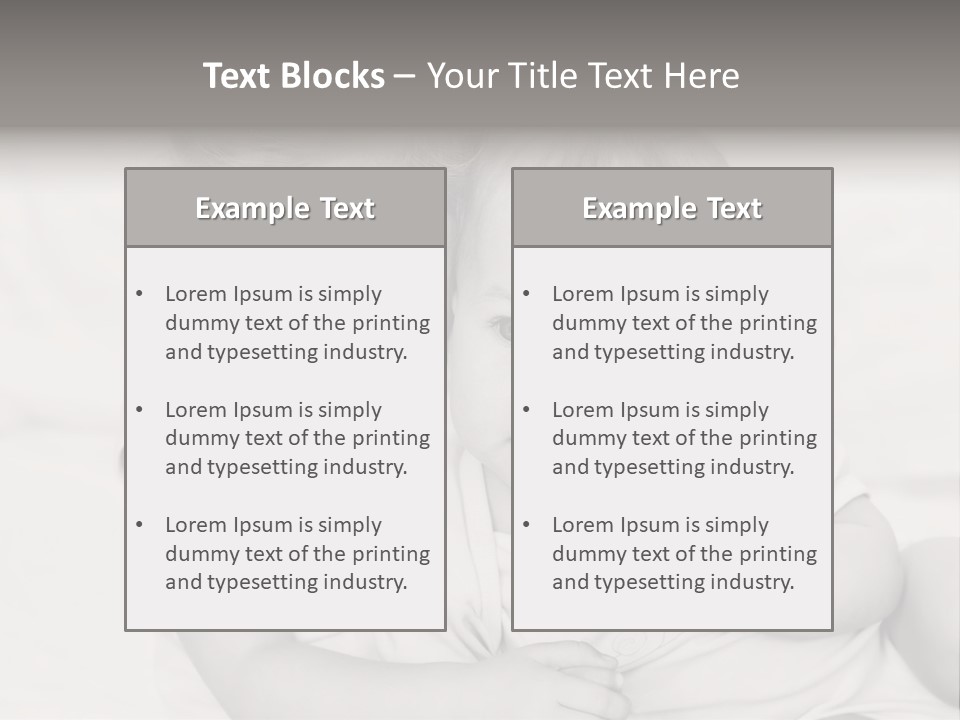 Two Little Girls Hugging Each Other On A Bed PowerPoint Template