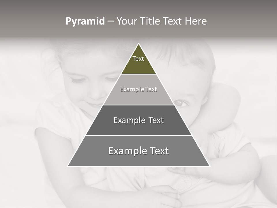 Two Little Girls Hugging Each Other On A Bed PowerPoint Template