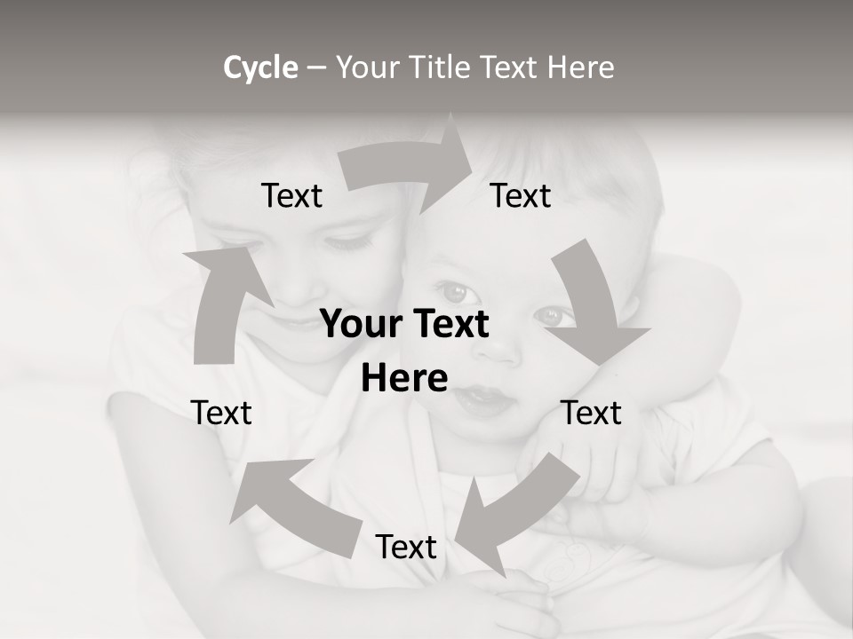 Two Little Girls Hugging Each Other On A Bed PowerPoint Template