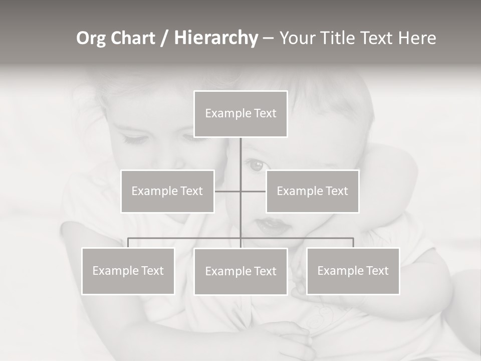 Two Little Girls Hugging Each Other On A Bed PowerPoint Template