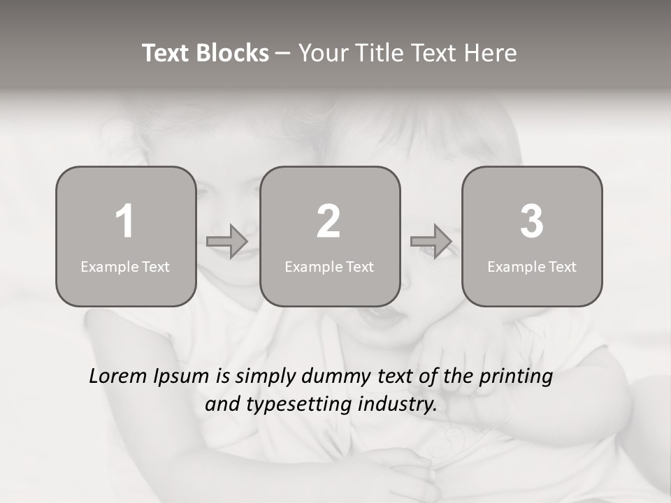 Two Little Girls Hugging Each Other On A Bed PowerPoint Template