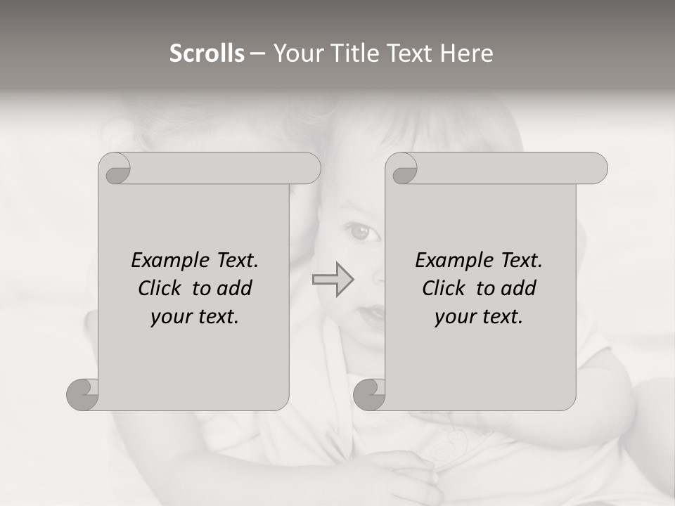 Two Little Girls Hugging Each Other On A Bed PowerPoint Template