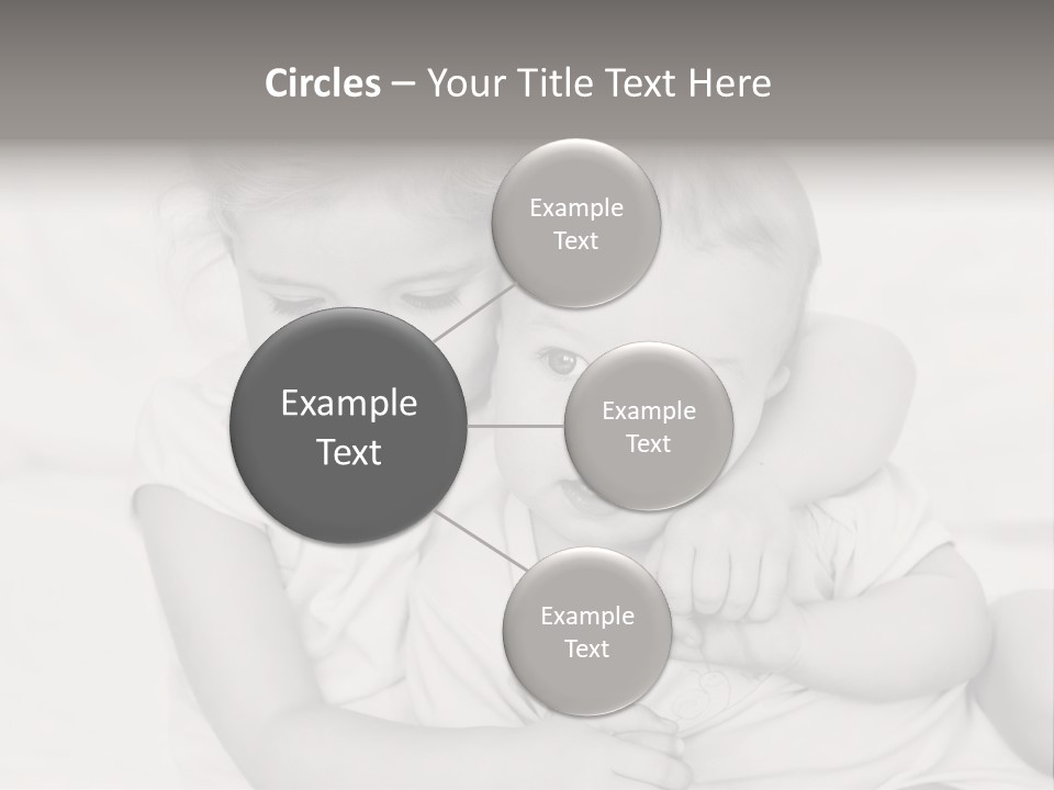 Two Little Girls Hugging Each Other On A Bed PowerPoint Template