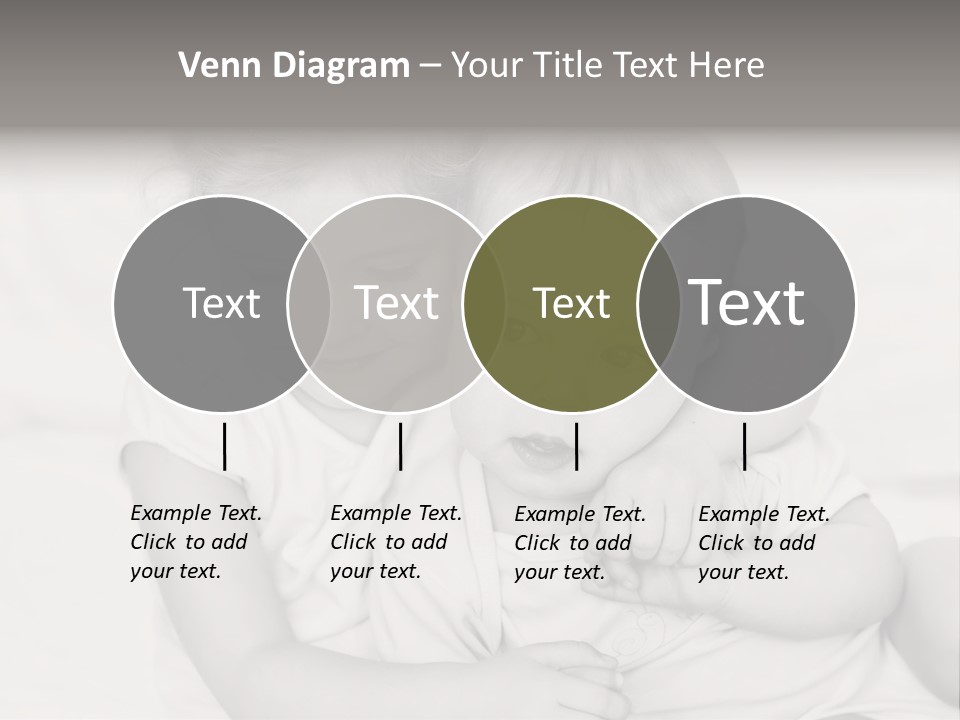Two Little Girls Hugging Each Other On A Bed PowerPoint Template