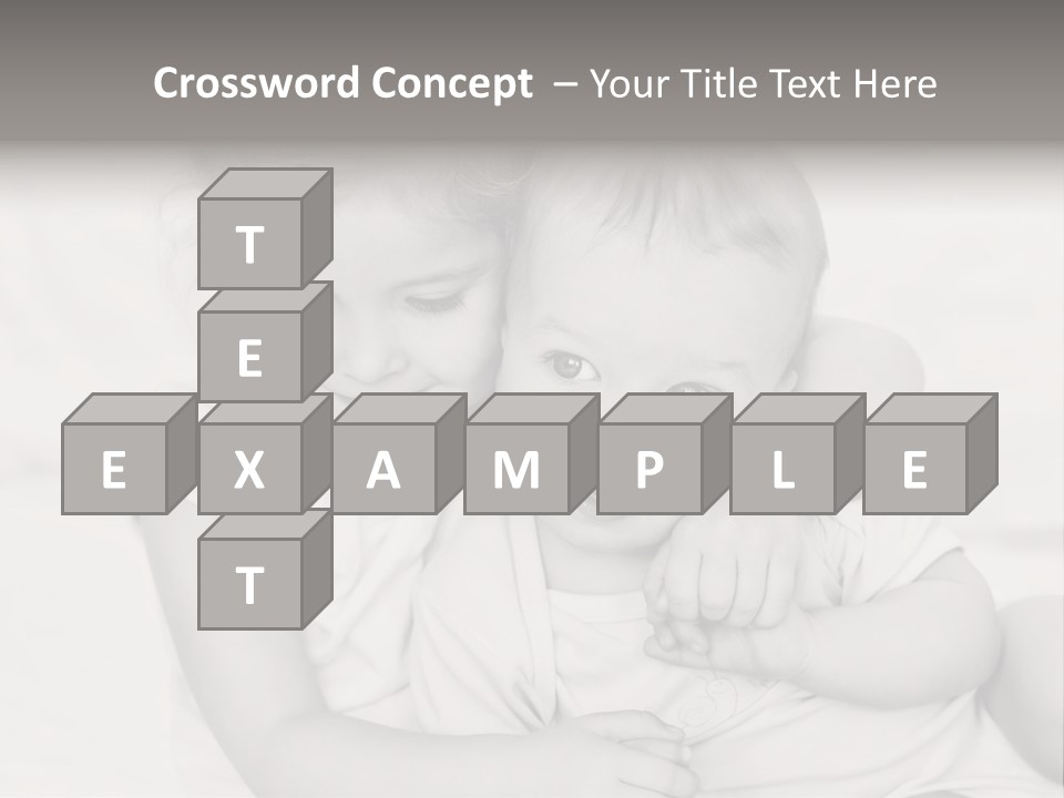 Two Little Girls Hugging Each Other On A Bed PowerPoint Template