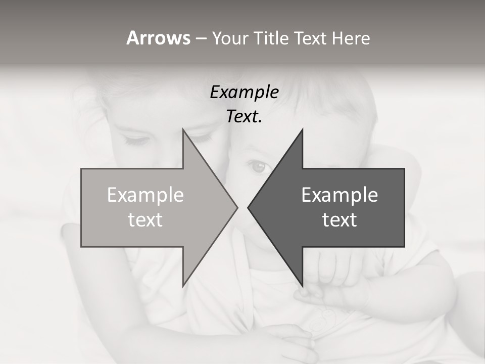 Two Little Girls Hugging Each Other On A Bed PowerPoint Template