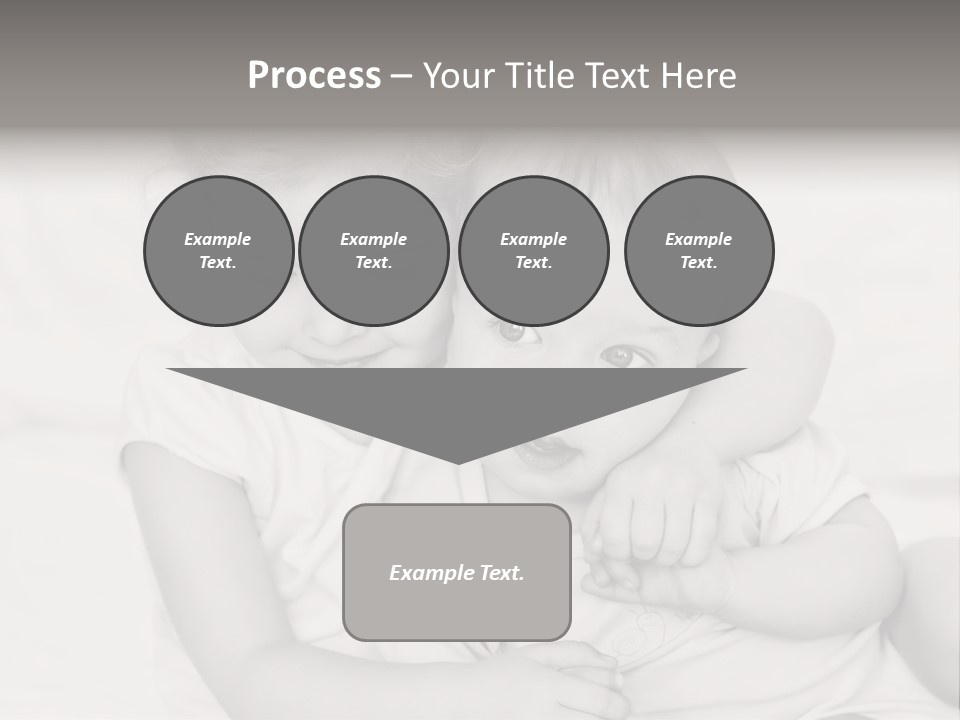 Two Little Girls Hugging Each Other On A Bed PowerPoint Template