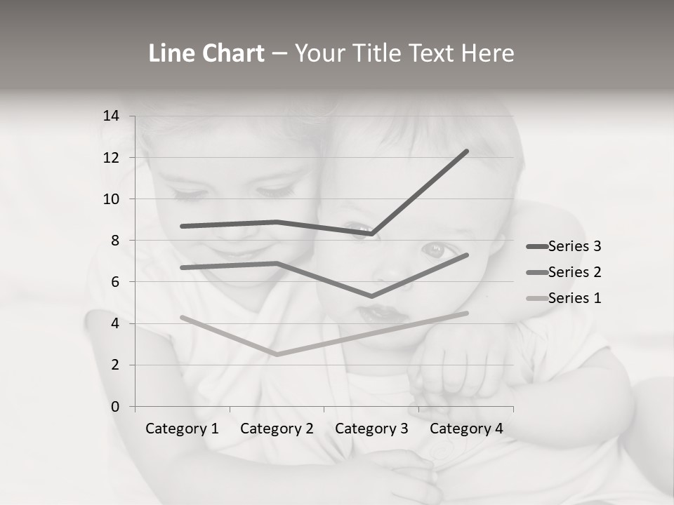 Two Little Girls Hugging Each Other On A Bed PowerPoint Template