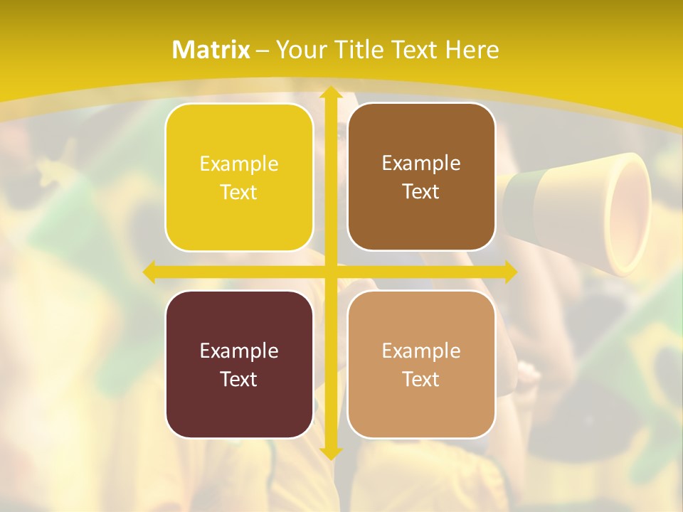 A Group Of Soccer Fans With A Megaphone In Front Of Them PowerPoint Template