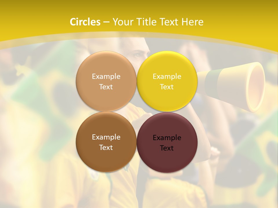 A Group Of Soccer Fans With A Megaphone In Front Of Them PowerPoint Template