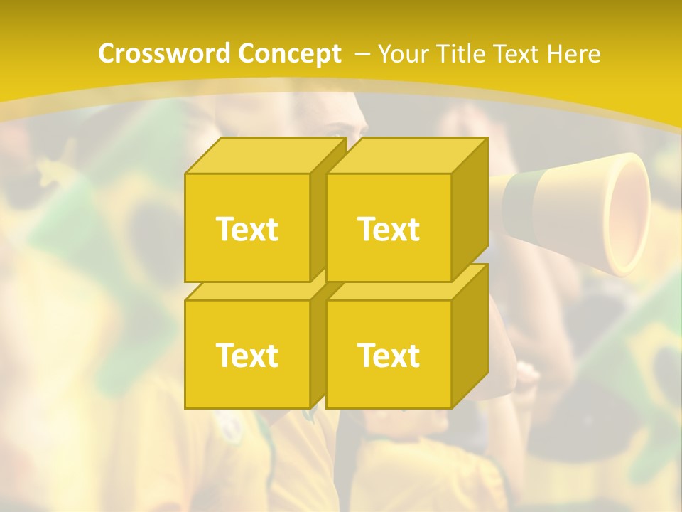 A Group Of Soccer Fans With A Megaphone In Front Of Them PowerPoint Template