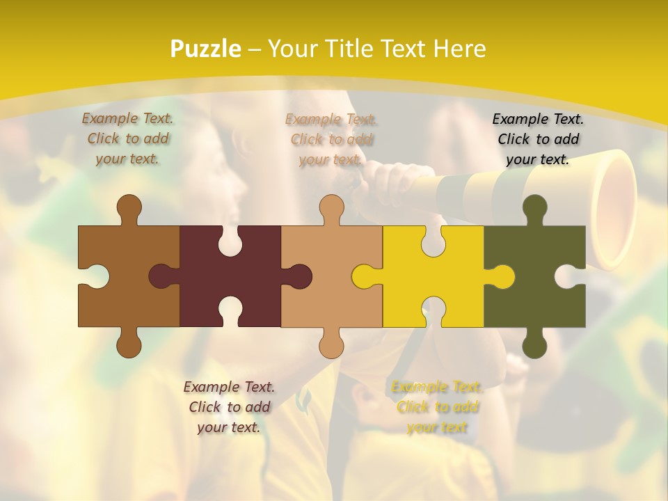 A Group Of Soccer Fans With A Megaphone In Front Of Them PowerPoint Template