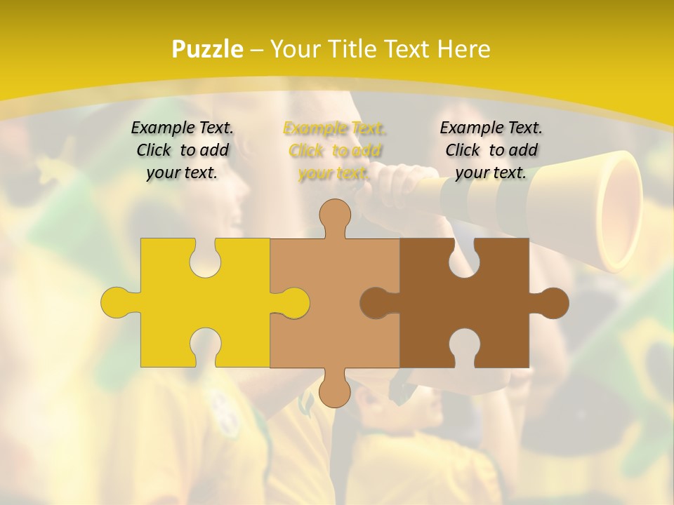 A Group Of Soccer Fans With A Megaphone In Front Of Them PowerPoint Template