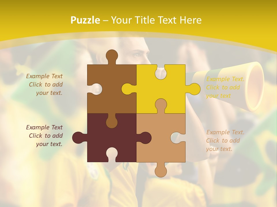 A Group Of Soccer Fans With A Megaphone In Front Of Them PowerPoint Template