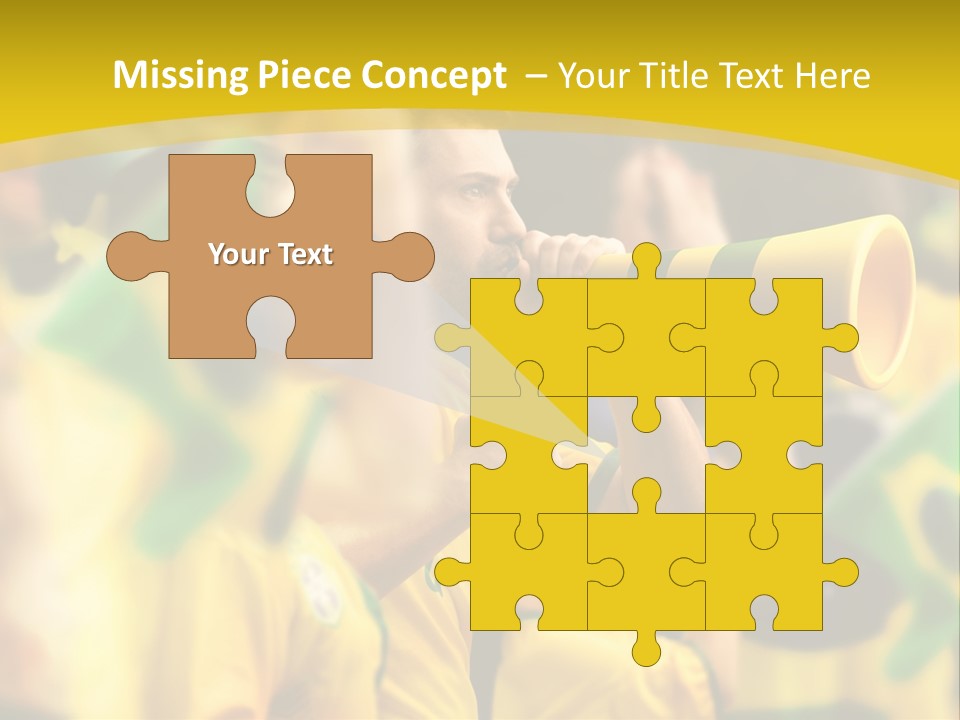 A Group Of Soccer Fans With A Megaphone In Front Of Them PowerPoint Template