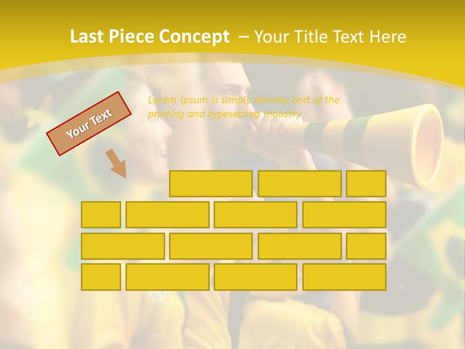 A Group Of Soccer Fans With A Megaphone In Front Of Them PowerPoint Template