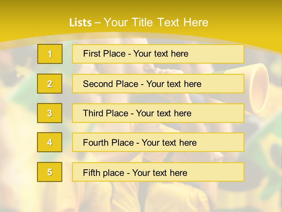 A Group Of Soccer Fans With A Megaphone In Front Of Them PowerPoint Template