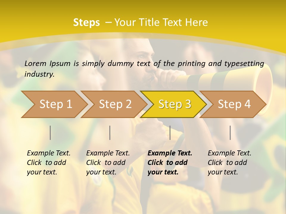A Group Of Soccer Fans With A Megaphone In Front Of Them PowerPoint Template