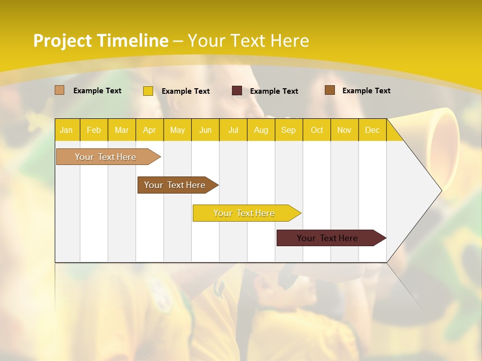 A Group Of Soccer Fans With A Megaphone In Front Of Them PowerPoint Template