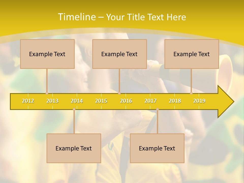 A Group Of Soccer Fans With A Megaphone In Front Of Them PowerPoint Template
