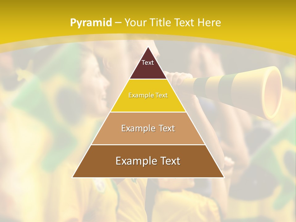 A Group Of Soccer Fans With A Megaphone In Front Of Them PowerPoint Template