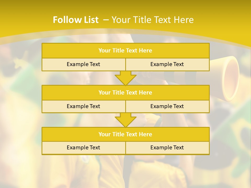 A Group Of Soccer Fans With A Megaphone In Front Of Them PowerPoint Template