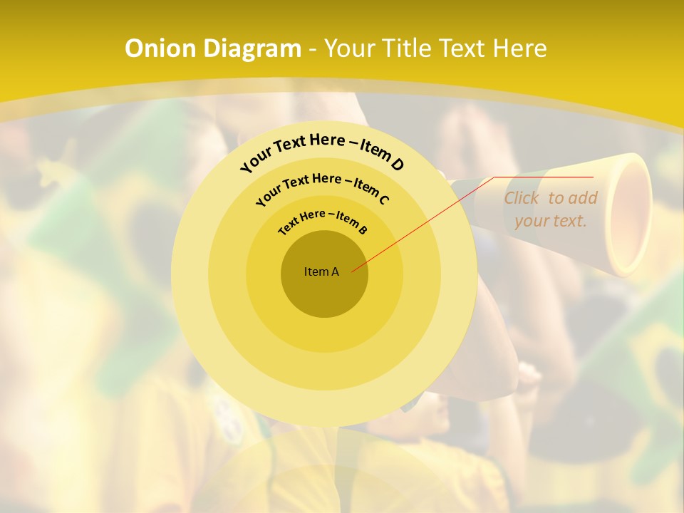 A Group Of Soccer Fans With A Megaphone In Front Of Them PowerPoint Template