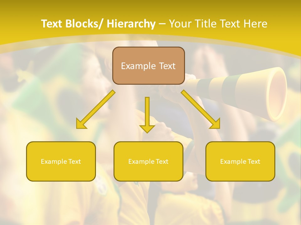 A Group Of Soccer Fans With A Megaphone In Front Of Them PowerPoint Template