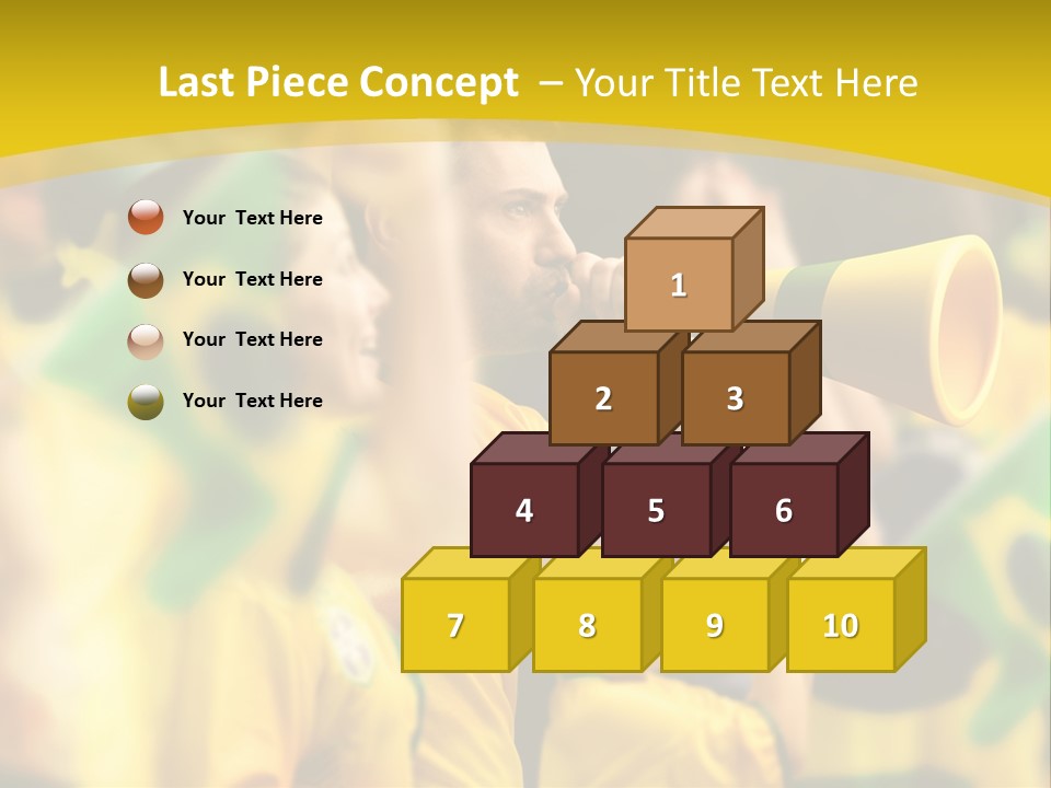 A Group Of Soccer Fans With A Megaphone In Front Of Them PowerPoint Template