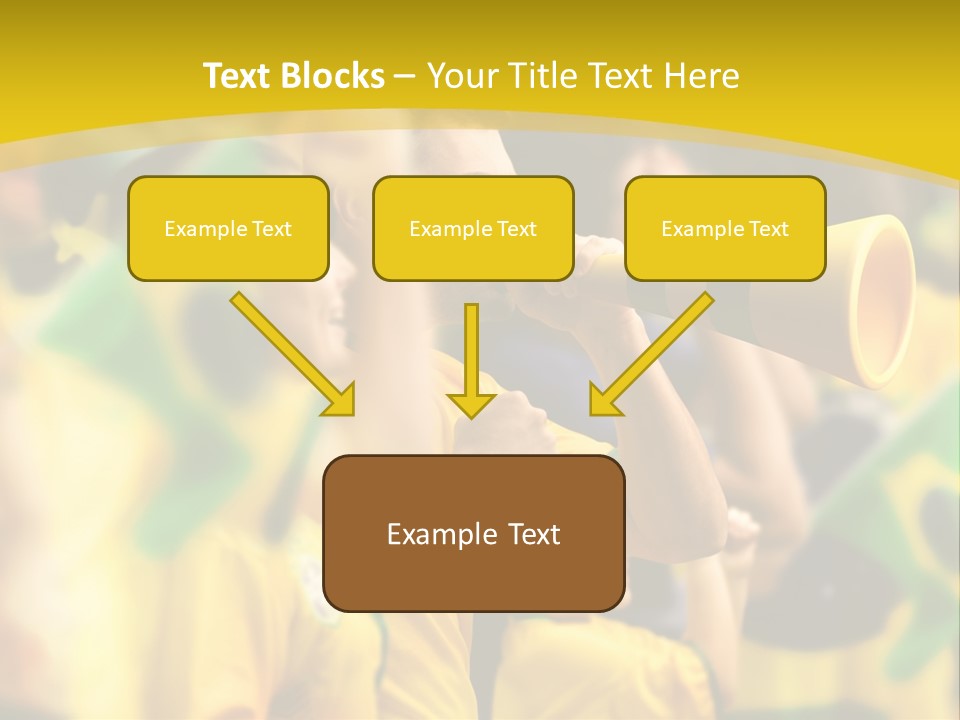 A Group Of Soccer Fans With A Megaphone In Front Of Them PowerPoint Template