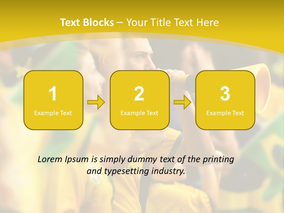 A Group Of Soccer Fans With A Megaphone In Front Of Them PowerPoint Template