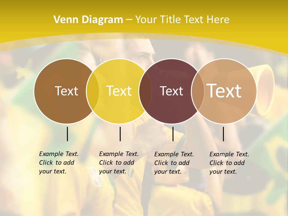 A Group Of Soccer Fans With A Megaphone In Front Of Them PowerPoint Template