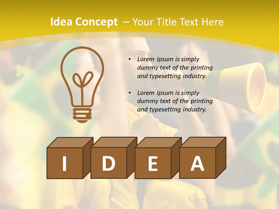 A Group Of Soccer Fans With A Megaphone In Front Of Them PowerPoint Template