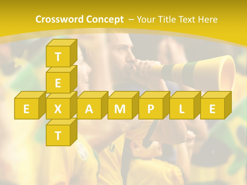 A Group Of Soccer Fans With A Megaphone In Front Of Them PowerPoint Template